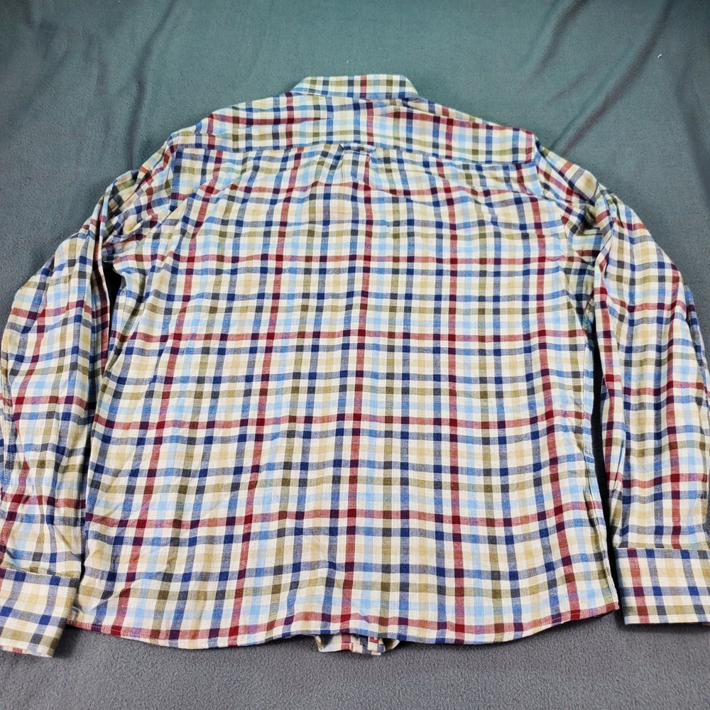 Peter Millar Mens Large Plaid Button Down Shirt Multi Color Cotton Long Sleeve - Picture 7 of 7